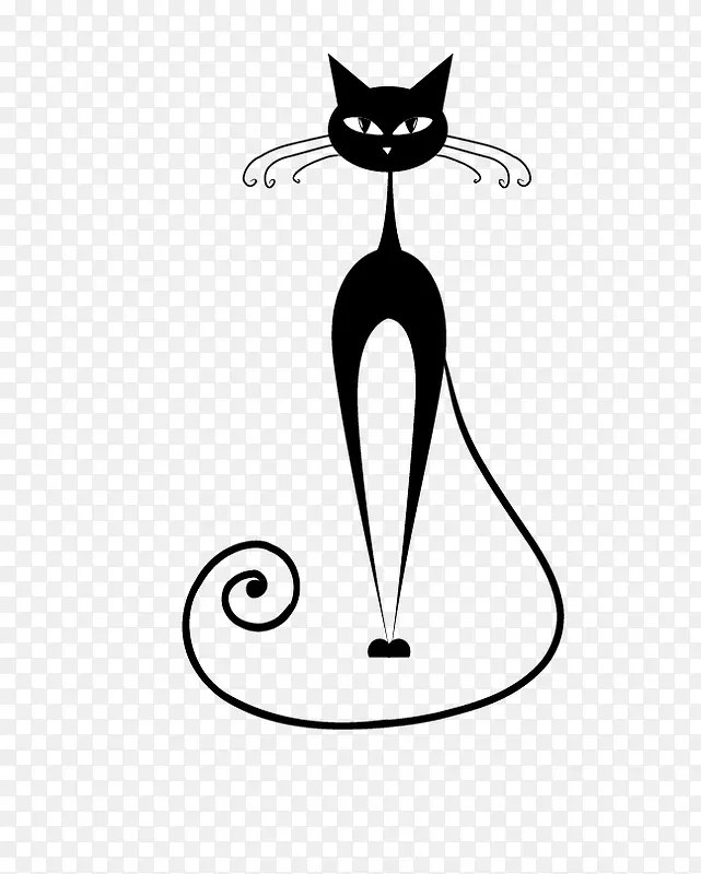 可爱卡通黑色小猫咪