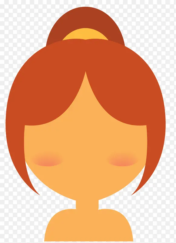 扎辫子的橘色发型