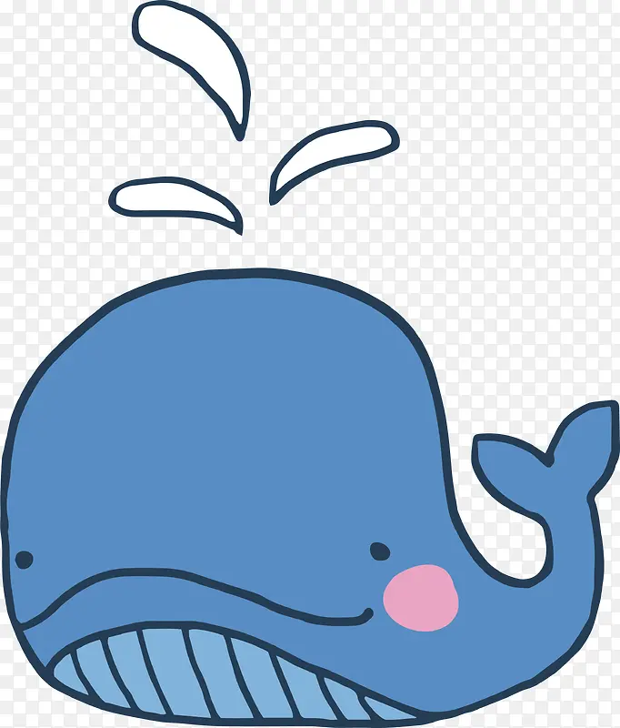 蓝色喷水的鲸鱼