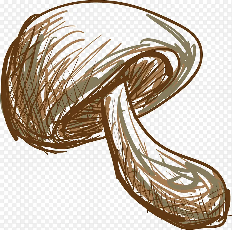 手绘线条蘑菇