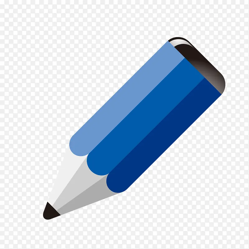 蓝色质感画笔儿童铅笔