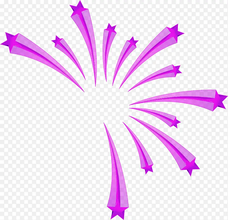 紫色飞溅立体星星效果元素