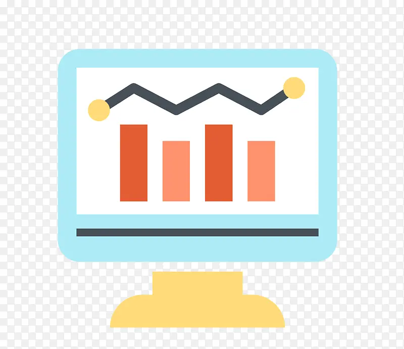 矢量电脑数据分析素材