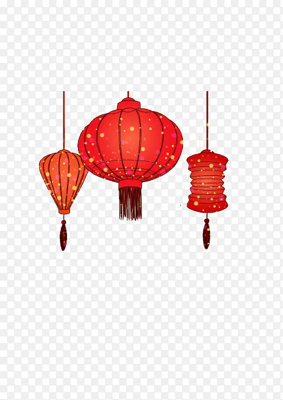 春节店铺海报灯笼装饰图案