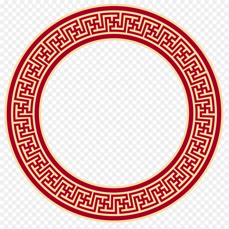 中国风红色圆环插画