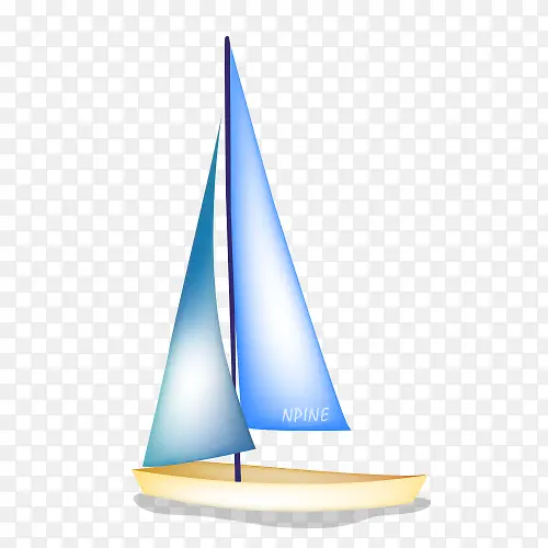 蓝色帆船模型