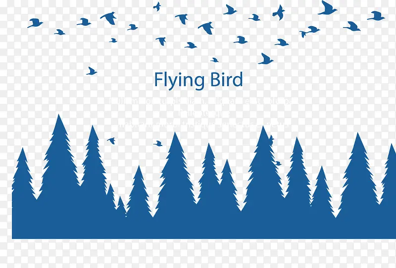 丛林自由翱翔的鸟群