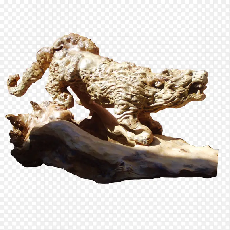 野豹精致镂空木雕