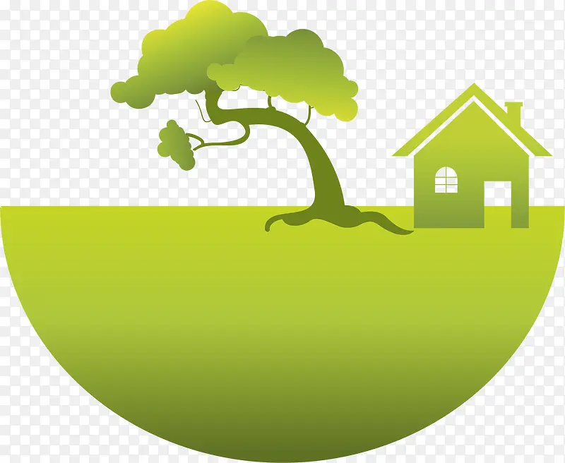环保绿色小树房子