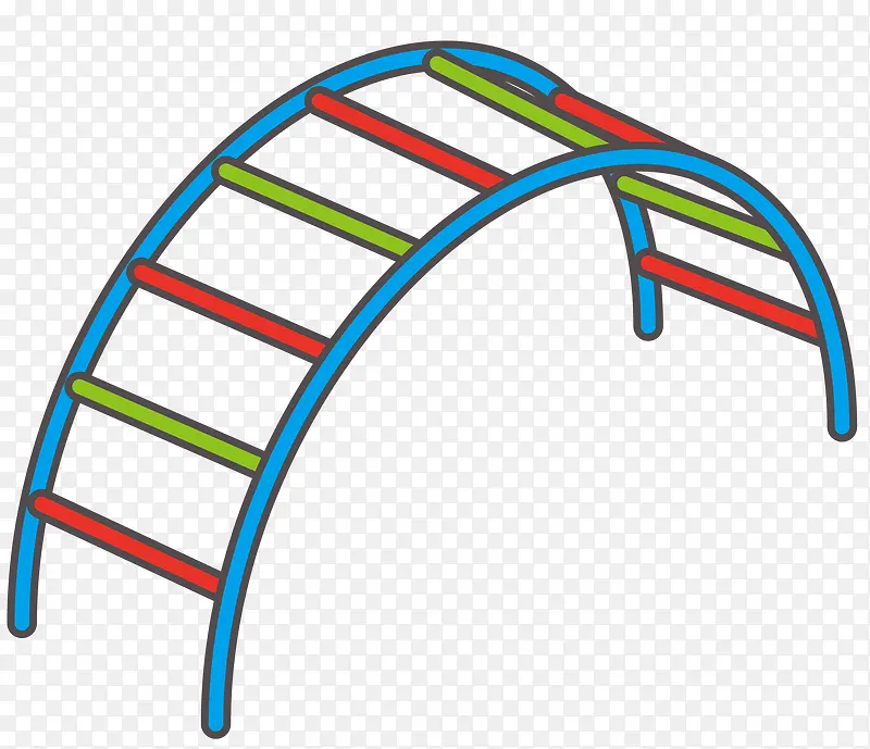 圆弧形蓝色矢量攀爬架