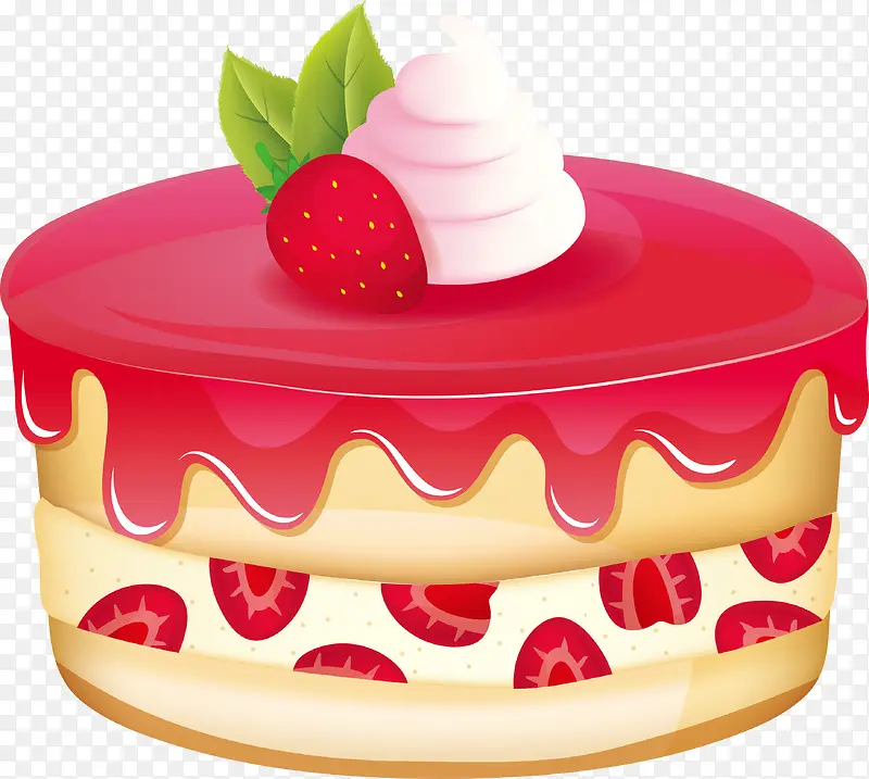 草莓果酱多层布丁蛋糕