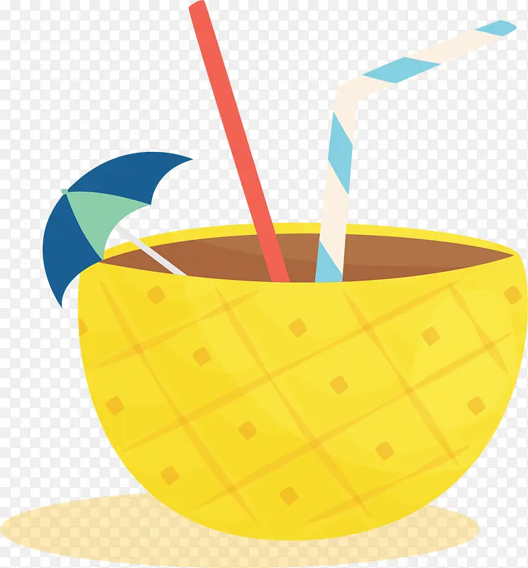 夏天卡通菠萝果汁