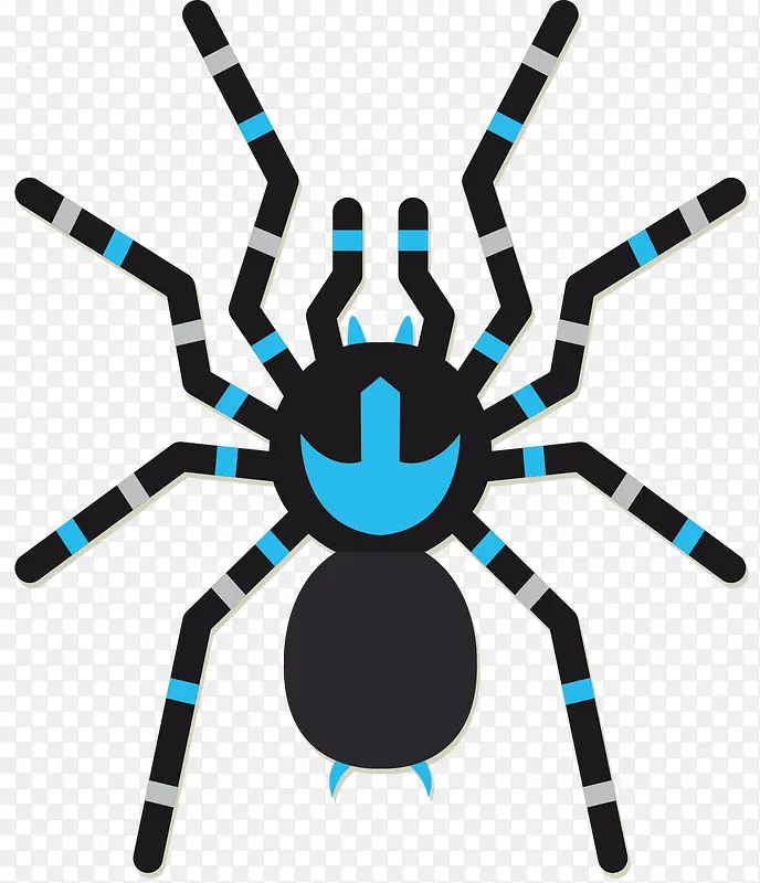 黑蓝色矢量八脚蜘蛛