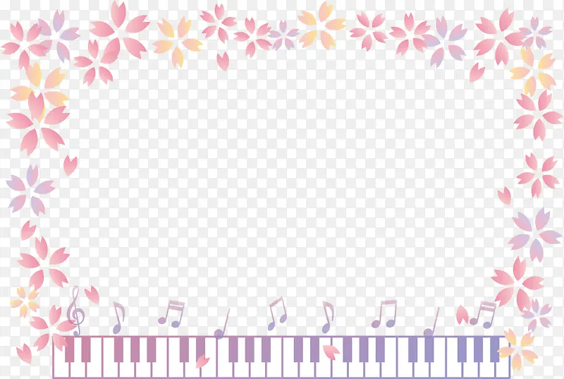 粉色春季钢琴花朵框架