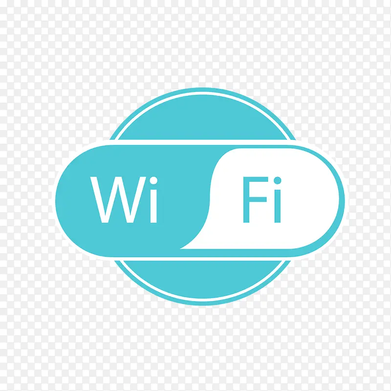 蓝色WiFi标签矢量图