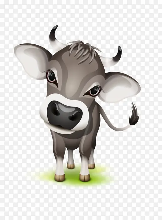 卡通彩色小牛犊可爱小牛