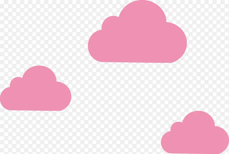 扁平粉红色的云朵矢量素材