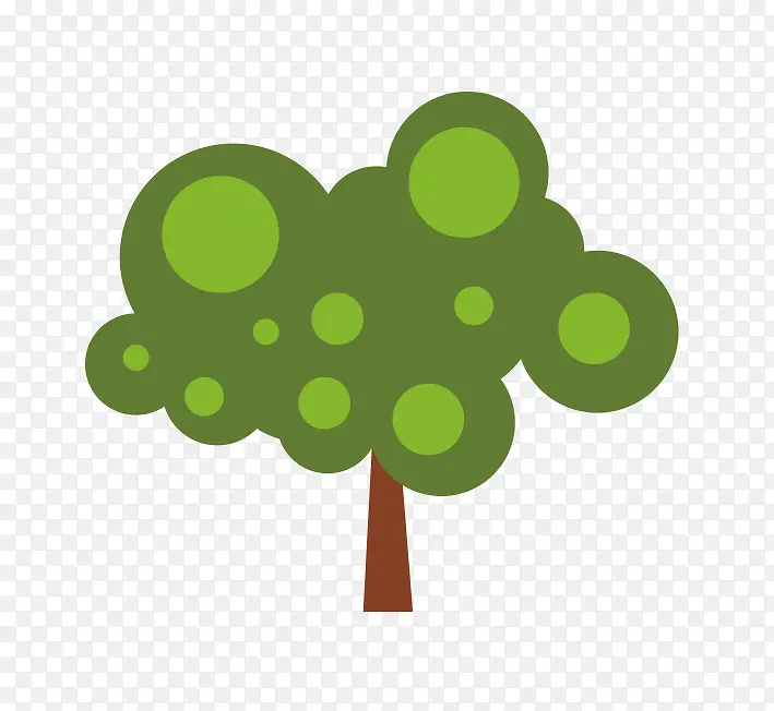深绿色的小树
