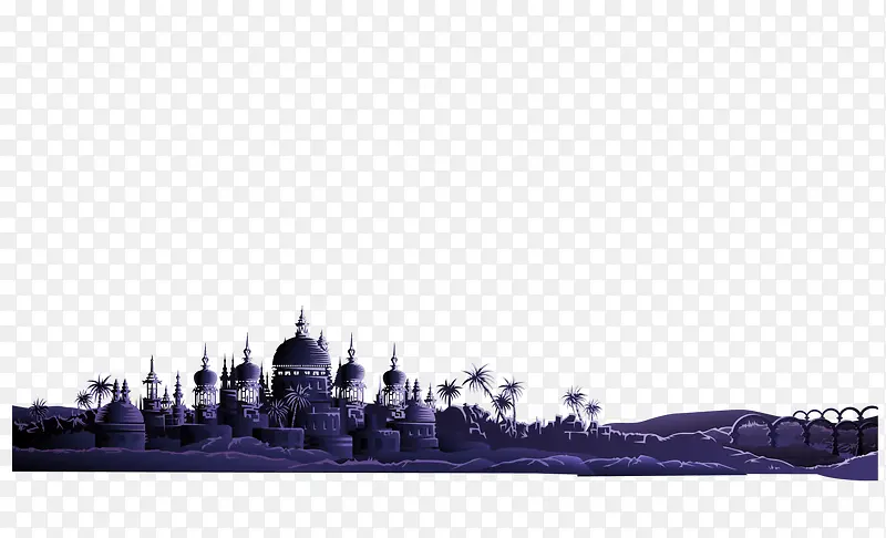 大气紫色城堡建筑