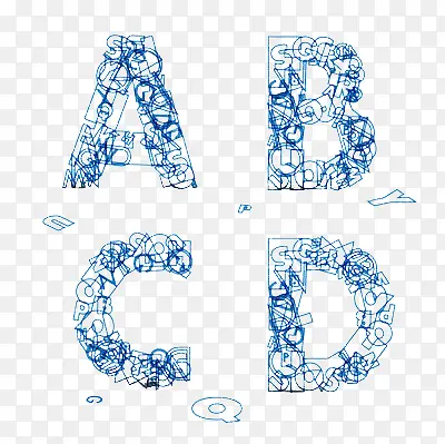 ABCD 创意文字设计