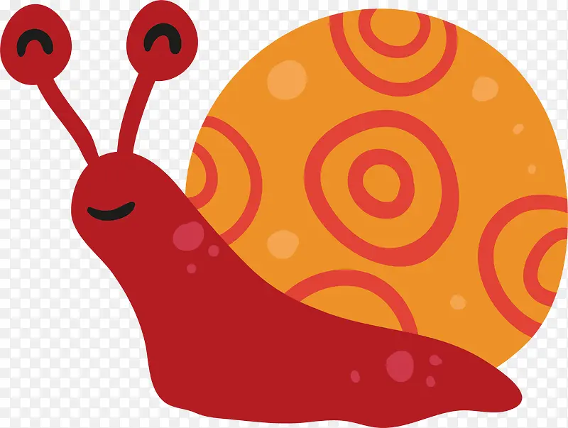 卡通红色小蜗牛