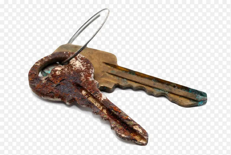 金属元素生锈的铁钥匙实物