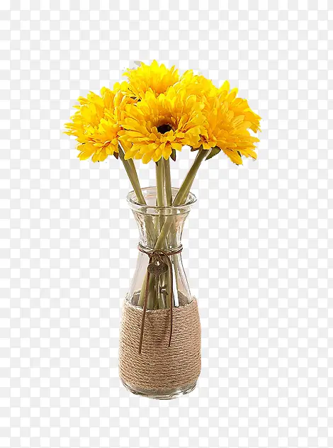 金黄色植物花朵花瓶