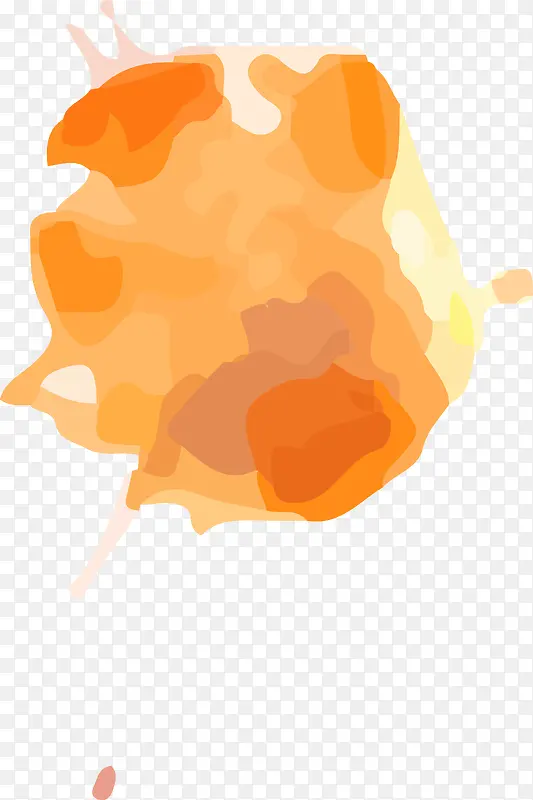 橙色水墨喷彩图案