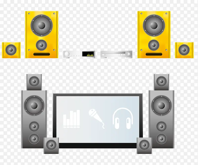 家用电视音箱矢量图
