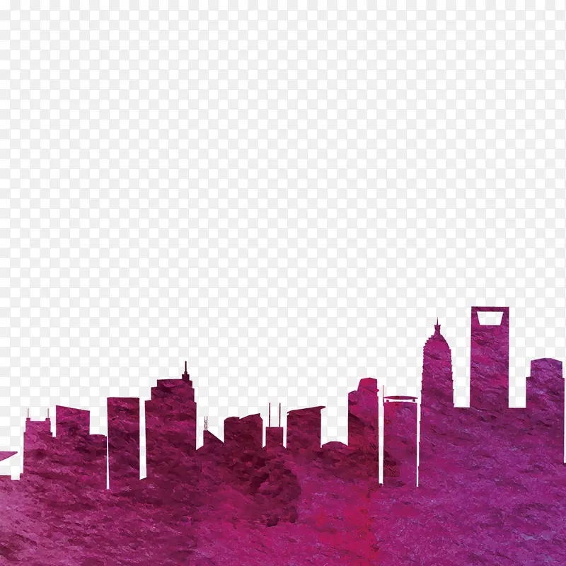紫色城市建筑
