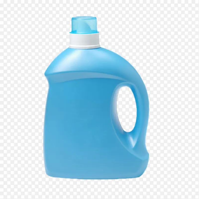 蓝色带提手的瓶装洗衣液清洁用品