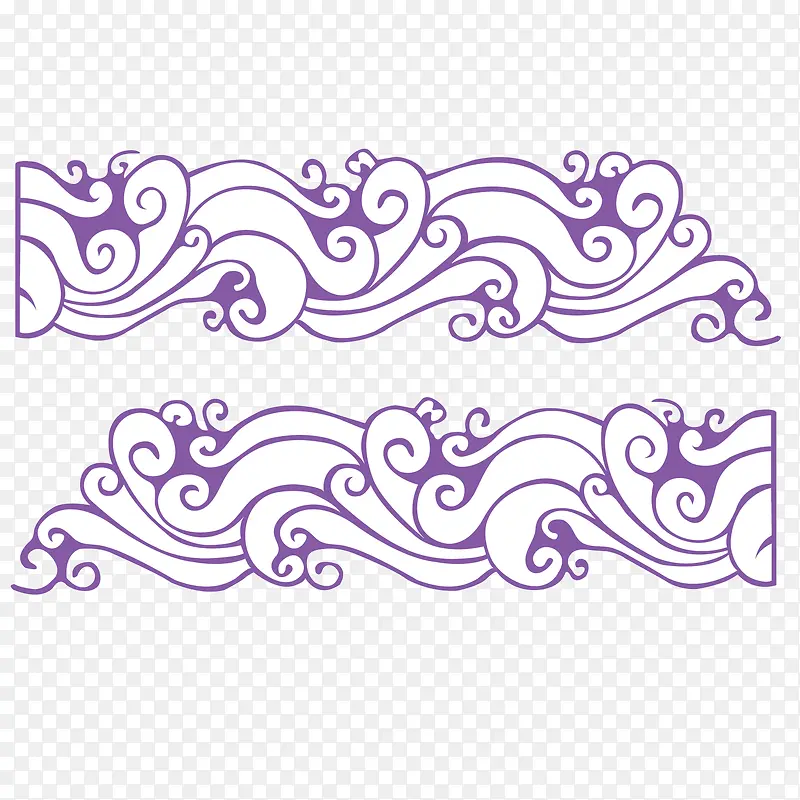 矢量海浪纹理紫色浪花