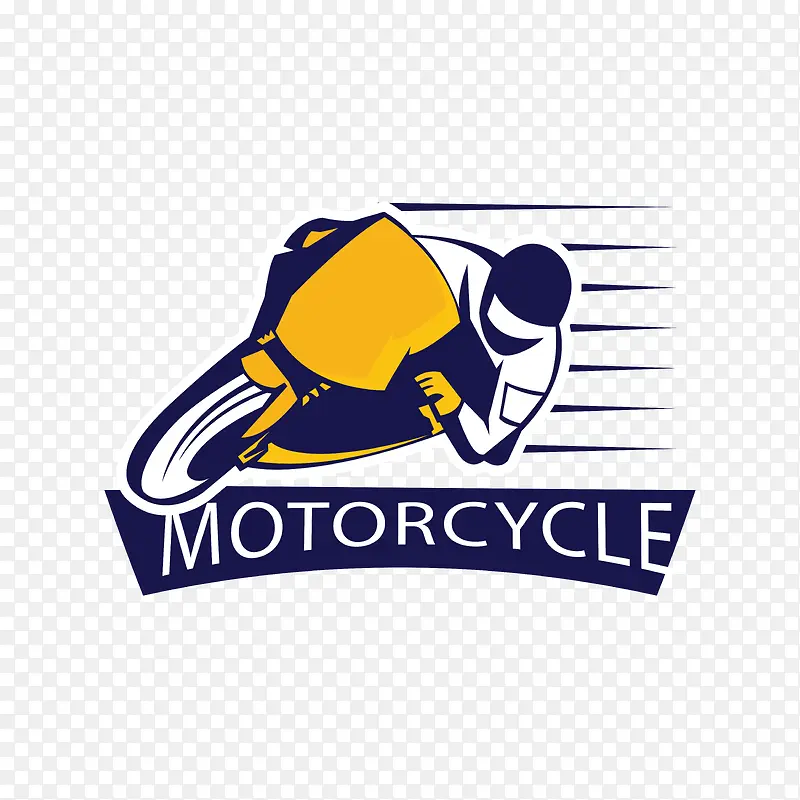 矢量扁平摩托车标志