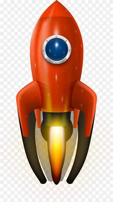 卡通红色火箭