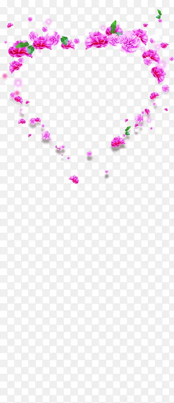 温馨紫色手绘花朵爱心造型