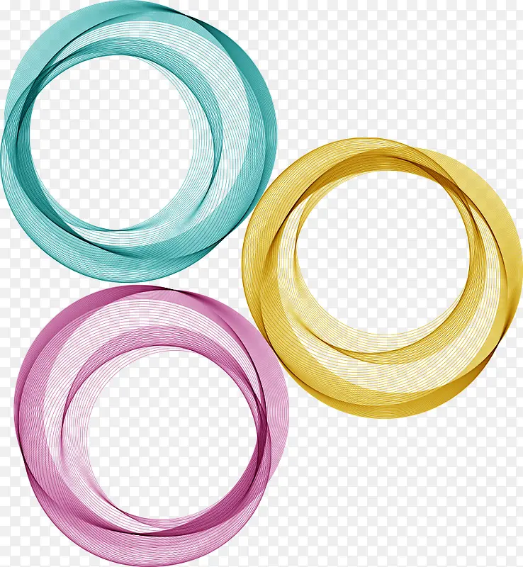 矢量彩色动感线条圆环