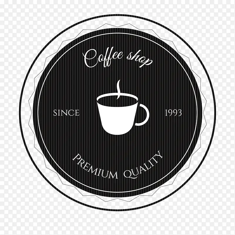 圆形简单黑色咖啡矢量logo