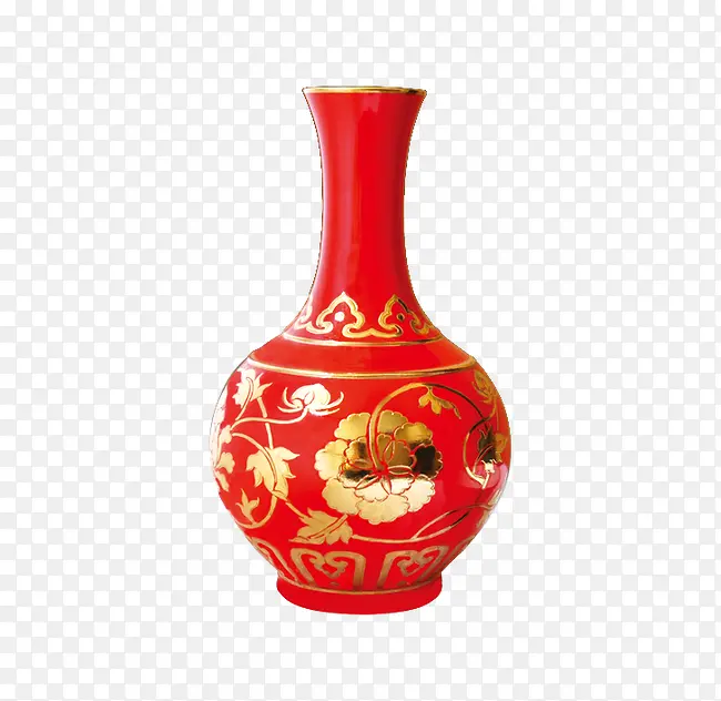 红色结婚用品花瓶