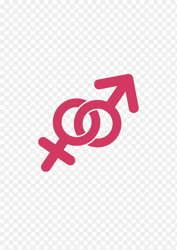 卡通粉色性别符号