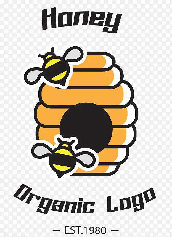 蜜蜂蜂巢扁平化精美图标