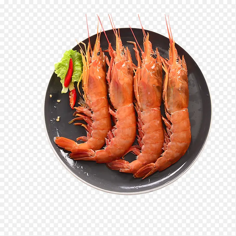 美食虾类西餐插画设计