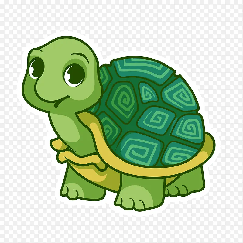卡通绿色的海龟设计