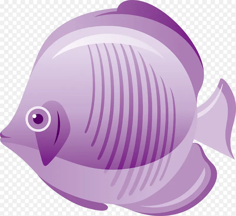 紫色卡通海边小鱼