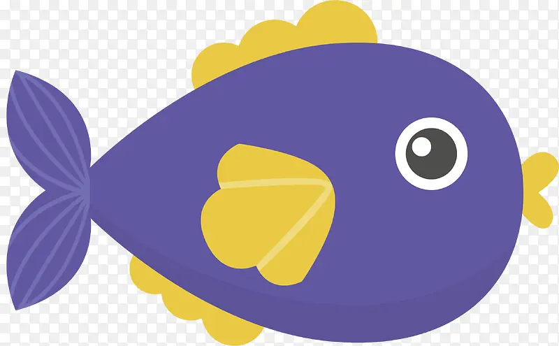 紫色小鱼矢量图