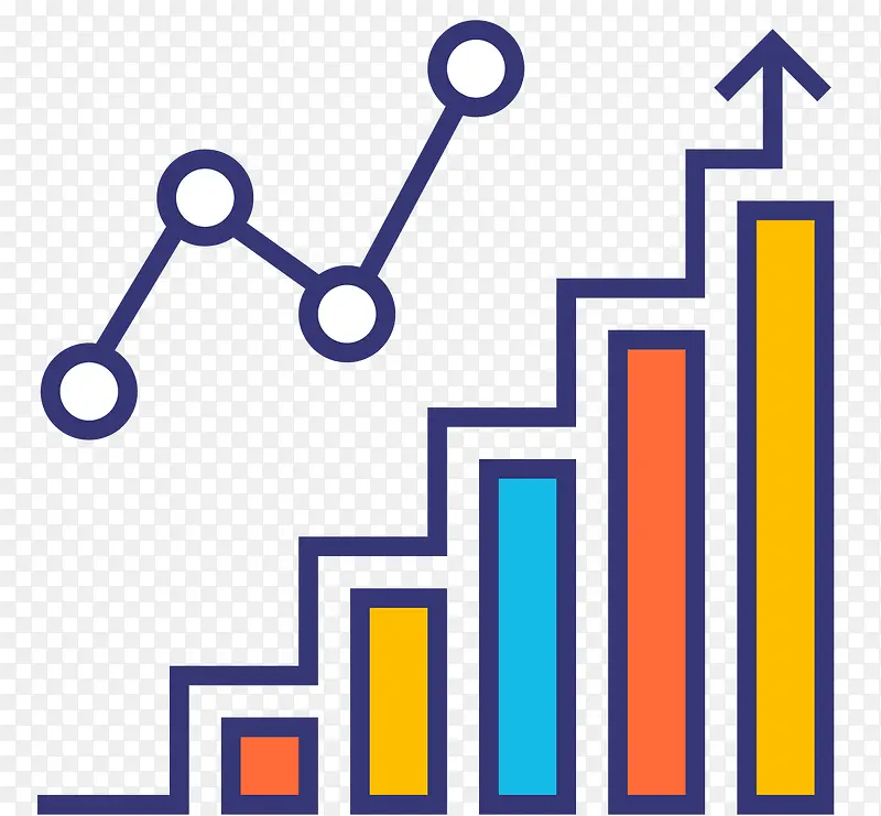 攀升的矢量卡通风格报表