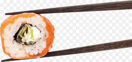 实物食物筷子夹寿司