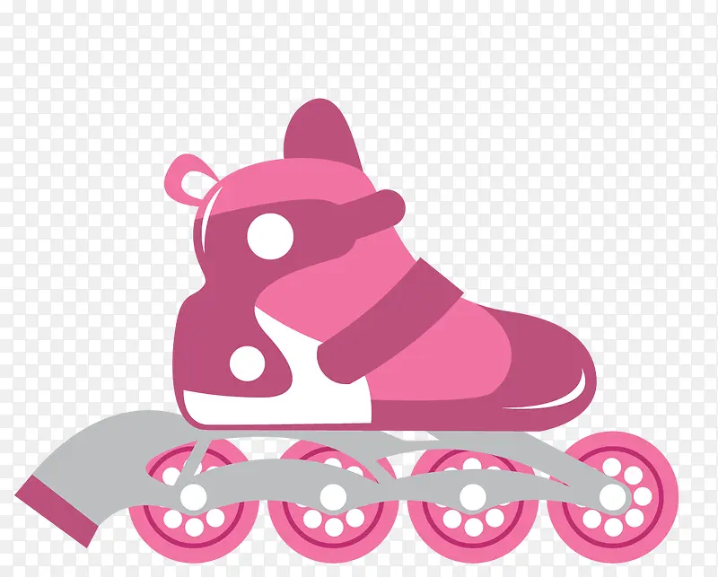 粉色单排卡通轮滑鞋