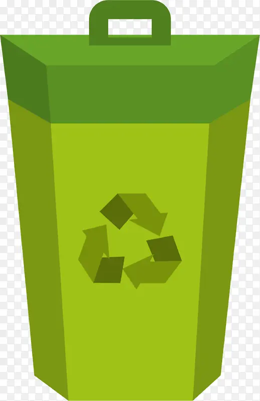 简约绿色垃圾桶