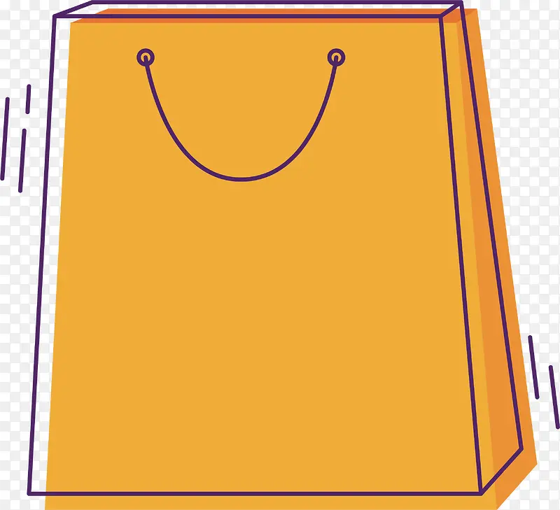 黄色购物袋设计图标