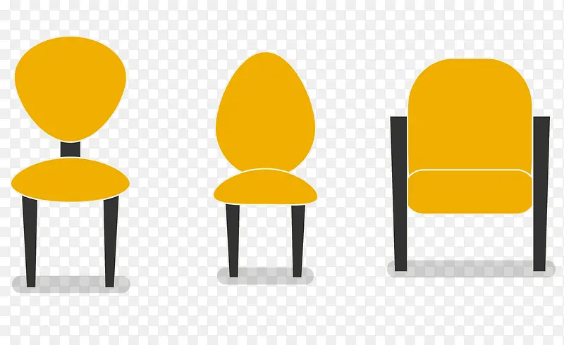 矢量扁平化黄色椅子